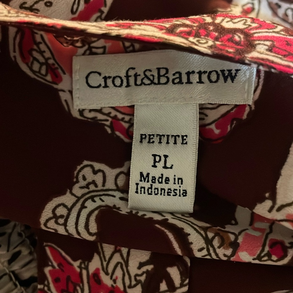 Croft & barrow women’s blouse size petite large, button down - Picture 2 of 5